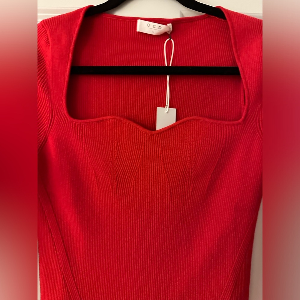 One Grey Day x Revolve Seville Bodysuit RED Size LARGE . NWT - Picture 6 of 7